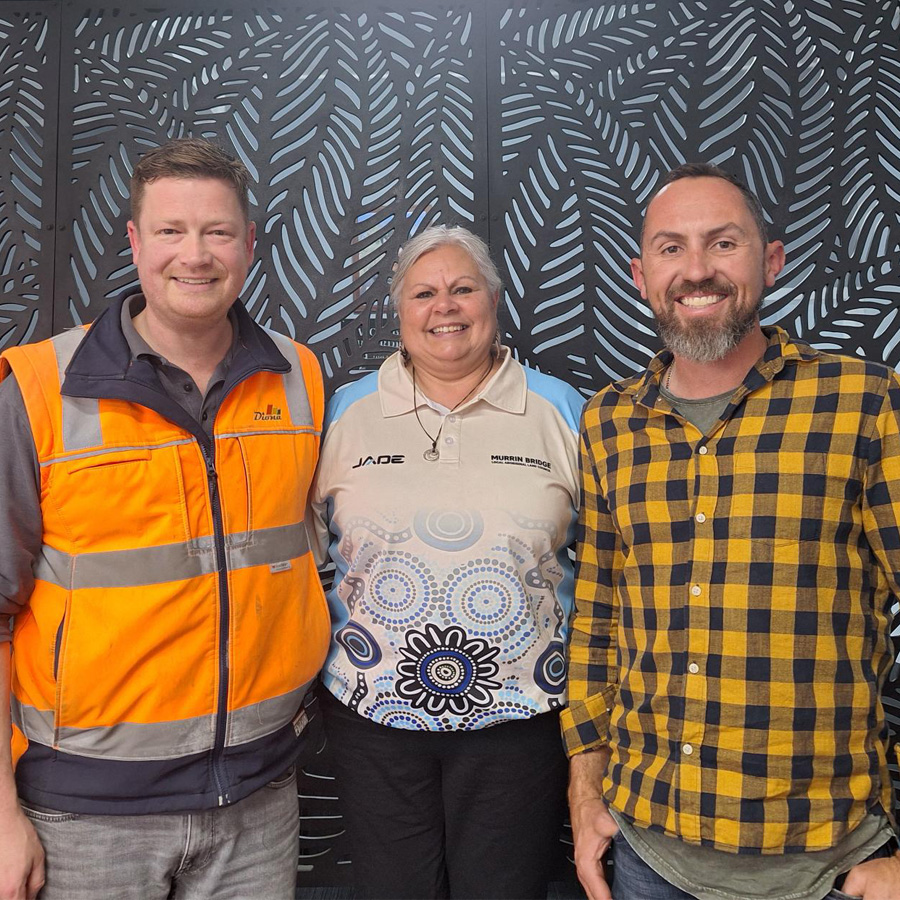 David Crowhurst, Narelle Hall, and Jarrod Smith discussing community collaboration after the NAIDOC Week 2024 Live Stream